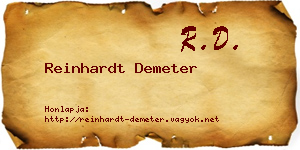 Reinhardt Demeter névjegykártya